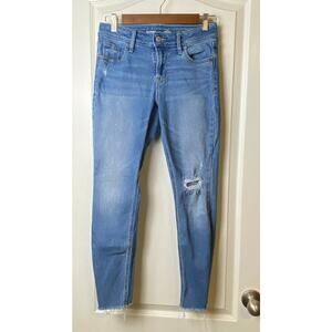 Old Navy Blue Denim Rockstar Super Skinny Distressed Jeans Women's Size 2